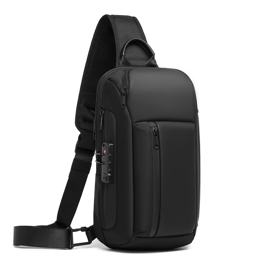 Crossbody bag Men’s shoulder bag TSA combination lock Anti-theft breast bag