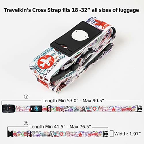 Travelkin Cross Luggage Strap TSA Approved Elastic Suitcase Belt