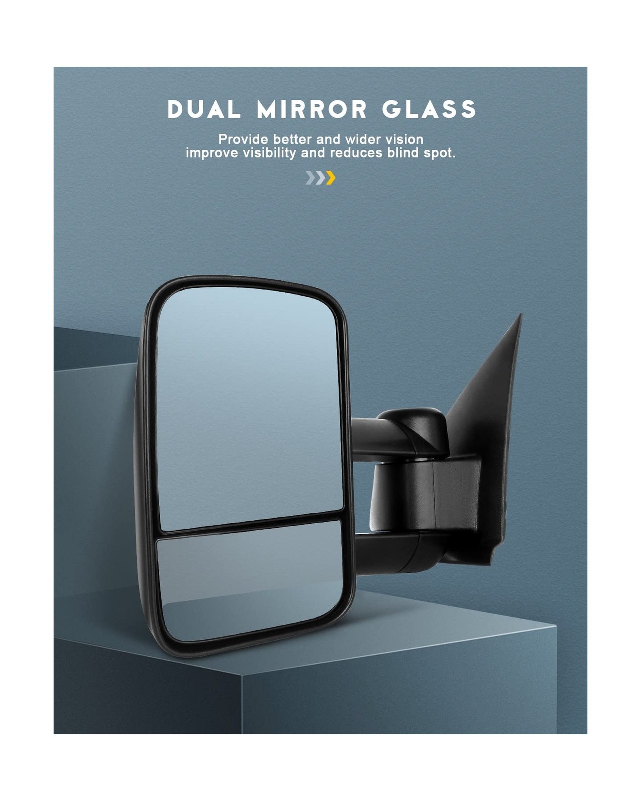 OCPTY Towing Mirrors Power No Heated Left Driver Right Passenger Side Tow Mir…