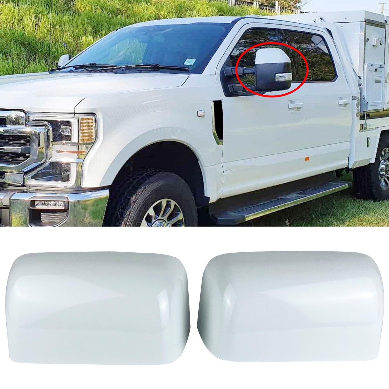 Mirror Caps Cover Compatible with 2008-2016 Ford F250 F350 F450 Side Mirror C…
