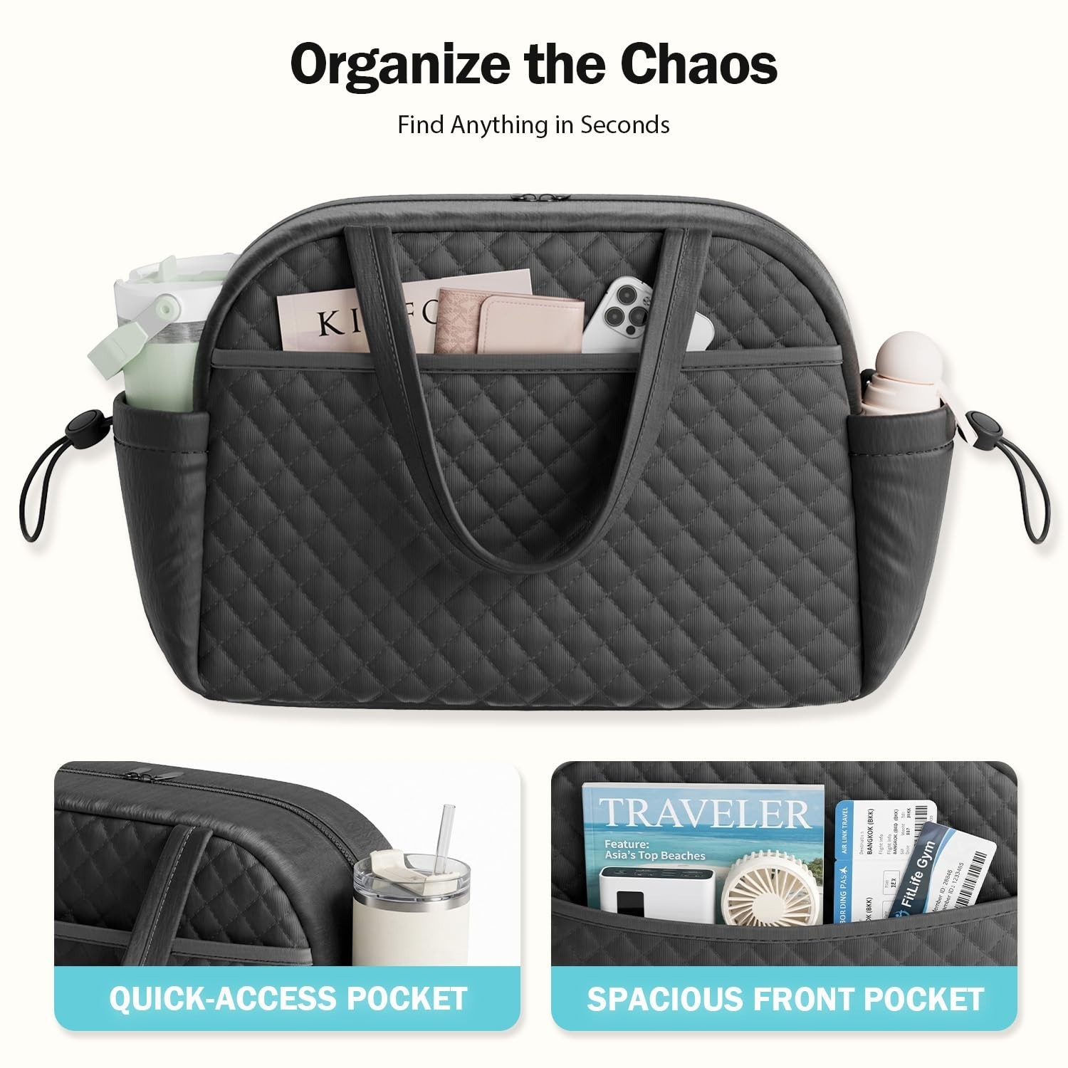 Travel Duffel Tote Bag For Women, Simple Everyday Carry For Work And Weekend …