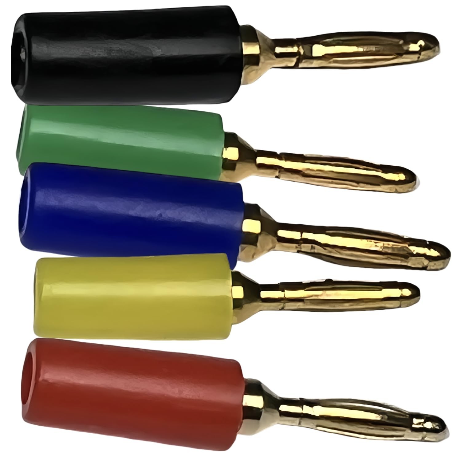 CESS 5-Colors 2mm Mini Banana Male Plug Jack Cable Connector (10 Pack)