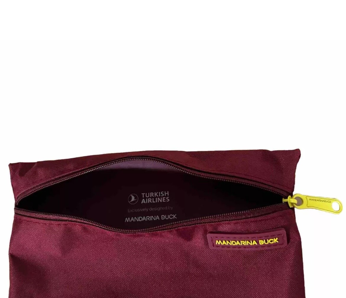 Travel Flight Amenity Kit Reusable Toiletry Zipper Bag By Mandarina Duck