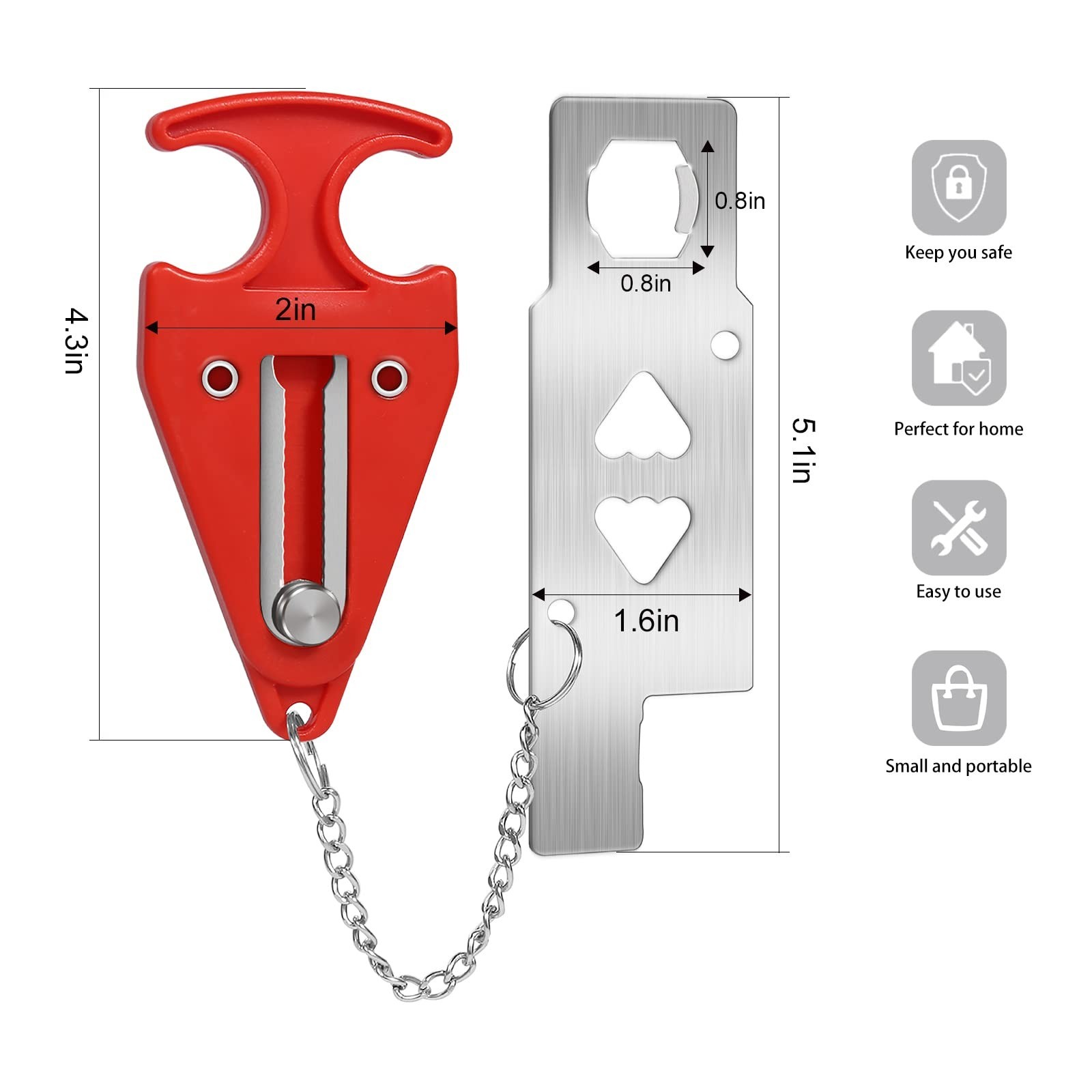 Portable Door Lock for Travel Door Lock Hotel Room Security Devices Apartment…