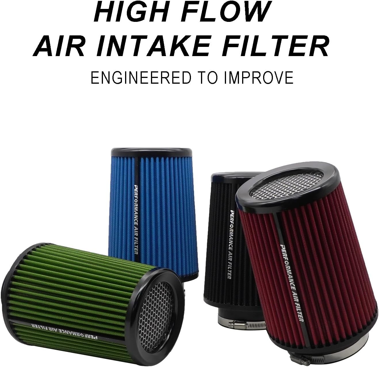 3 3.5 4 inch Cold Air Intake Filter 76mm 89mm 101mm Performance Con… Fast Ship