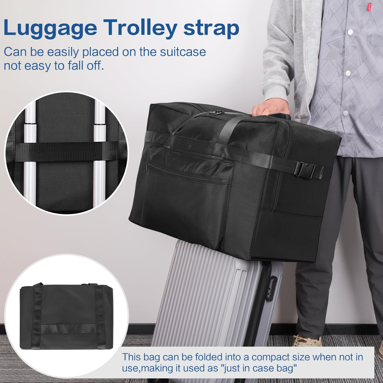 Extra Large 120L Foldable Duffel Bag for Travel, Waterproof Weekend Overnight…
