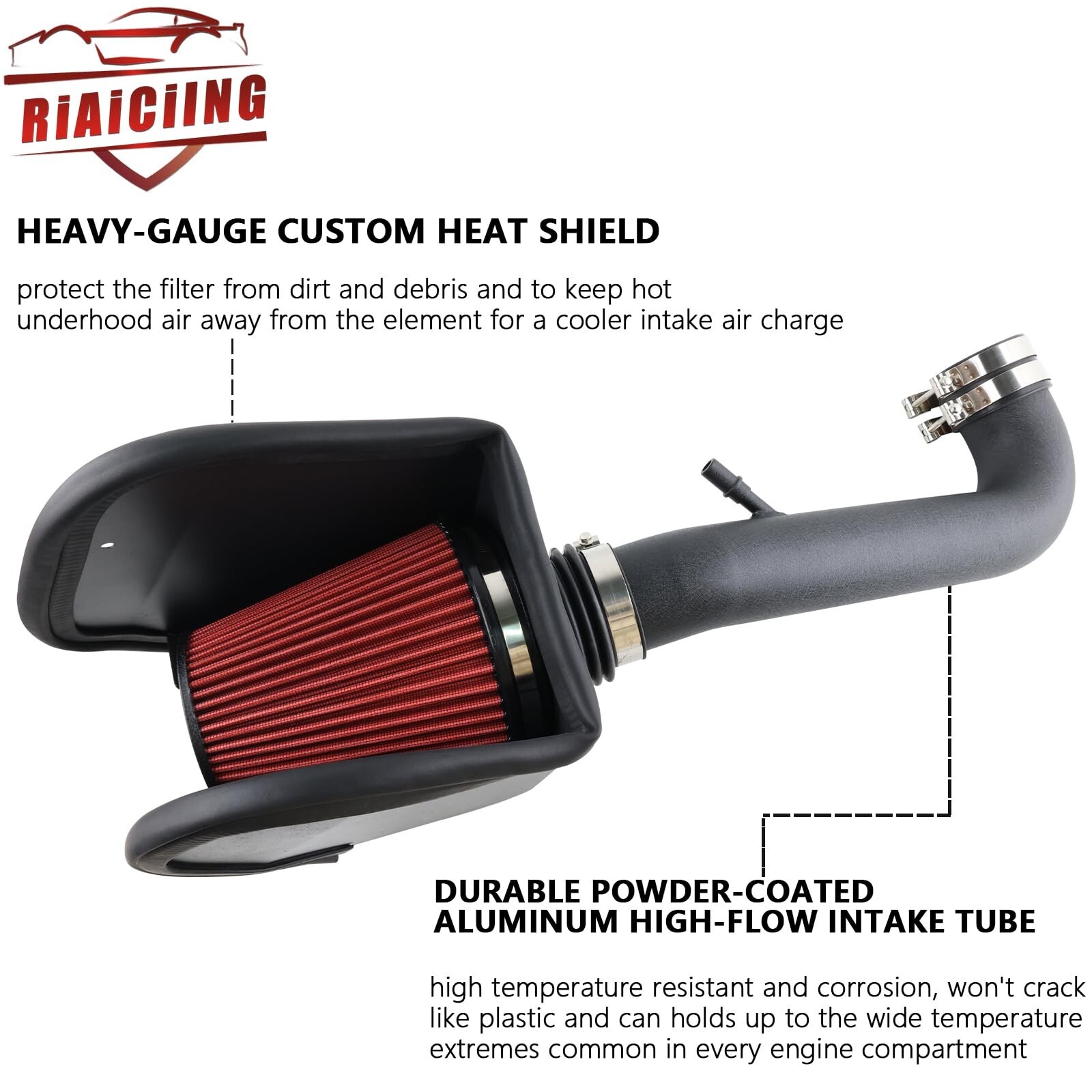 Cold Air Intake Kit with Heat Shield Compatible with 2018 2019 2020 2021 2022…