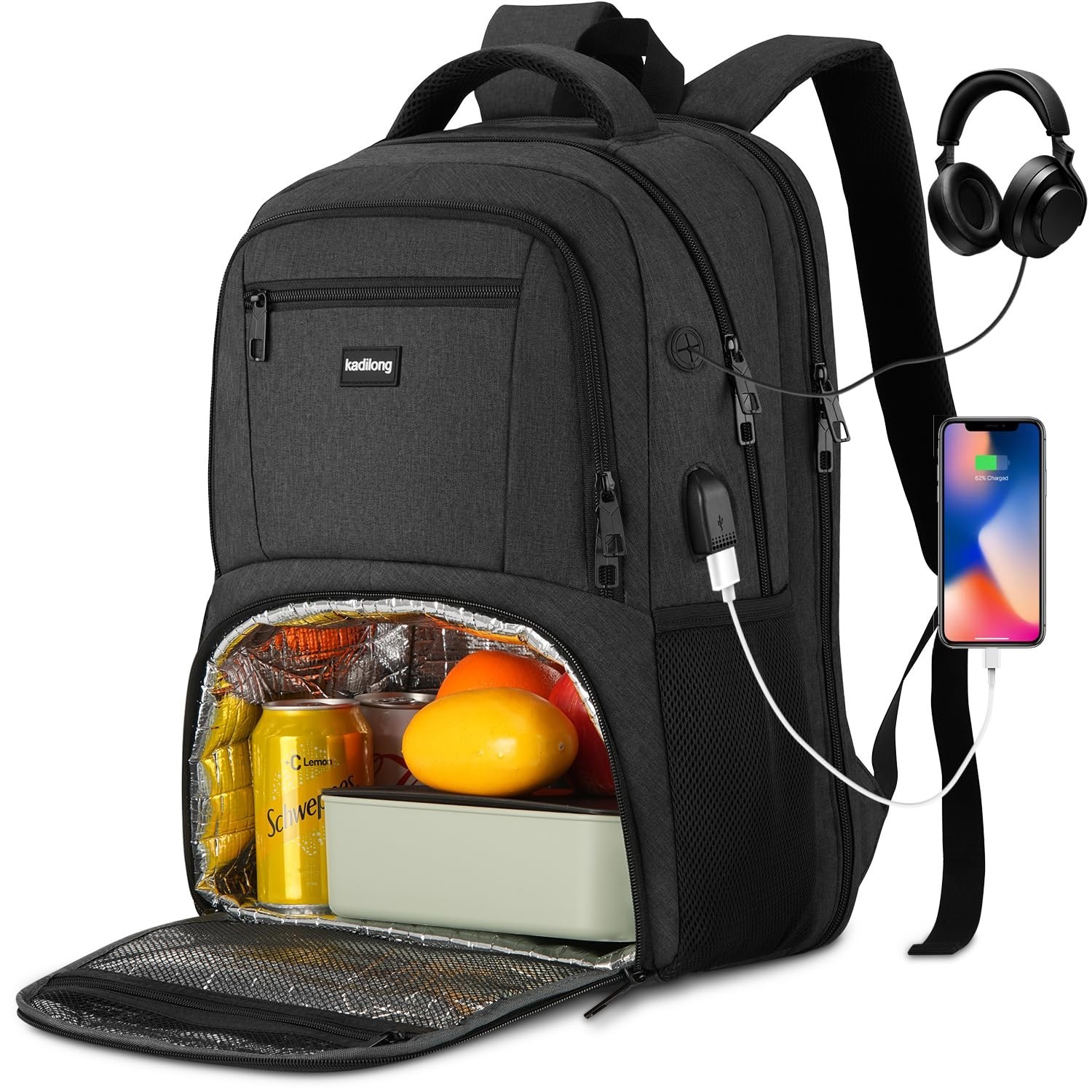 17.3 Inch Laptop Backpack Insulated Backpacks with Cooler Compartment,TSA Lar…