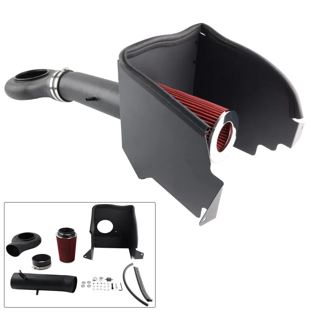 304 Aluminum Red Filter+Pipe+Heat Shield for Cold Air Intake & Filter Kit