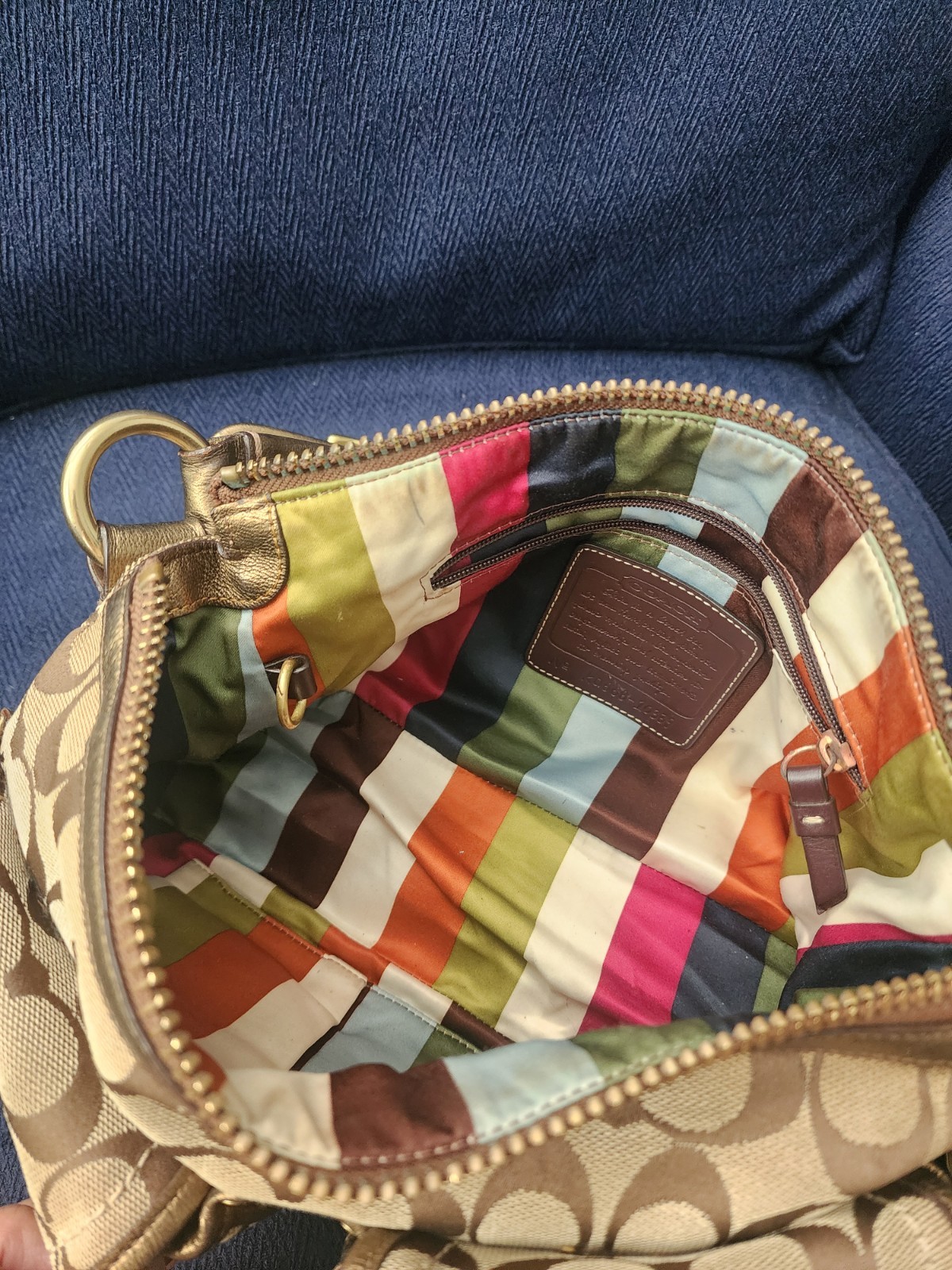 Vtg Rare Metallic Signature Coach Shoulder/Handbag Legacy