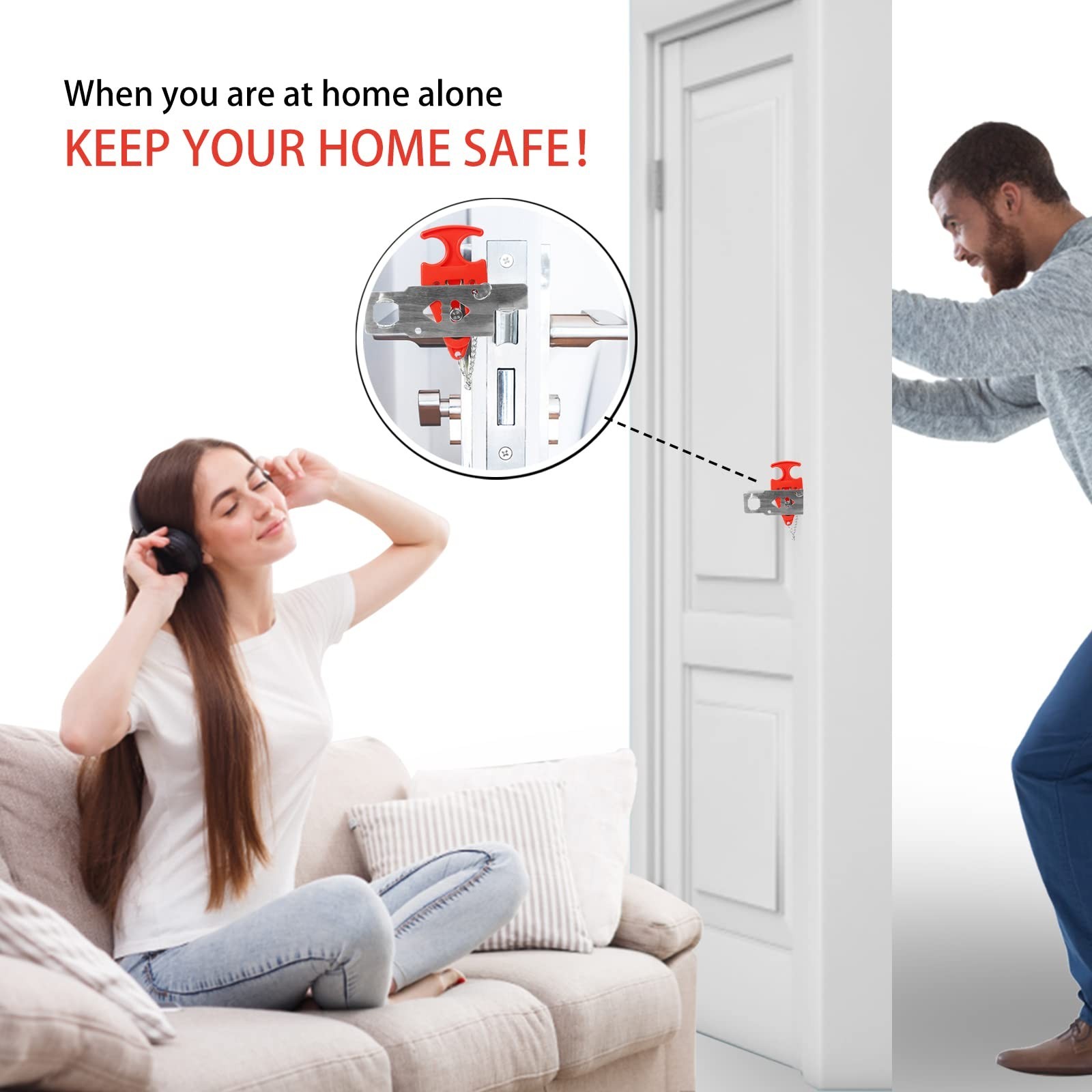 Portable Door Lock for Travel Door Lock Hotel Room Security Devices Apartment…