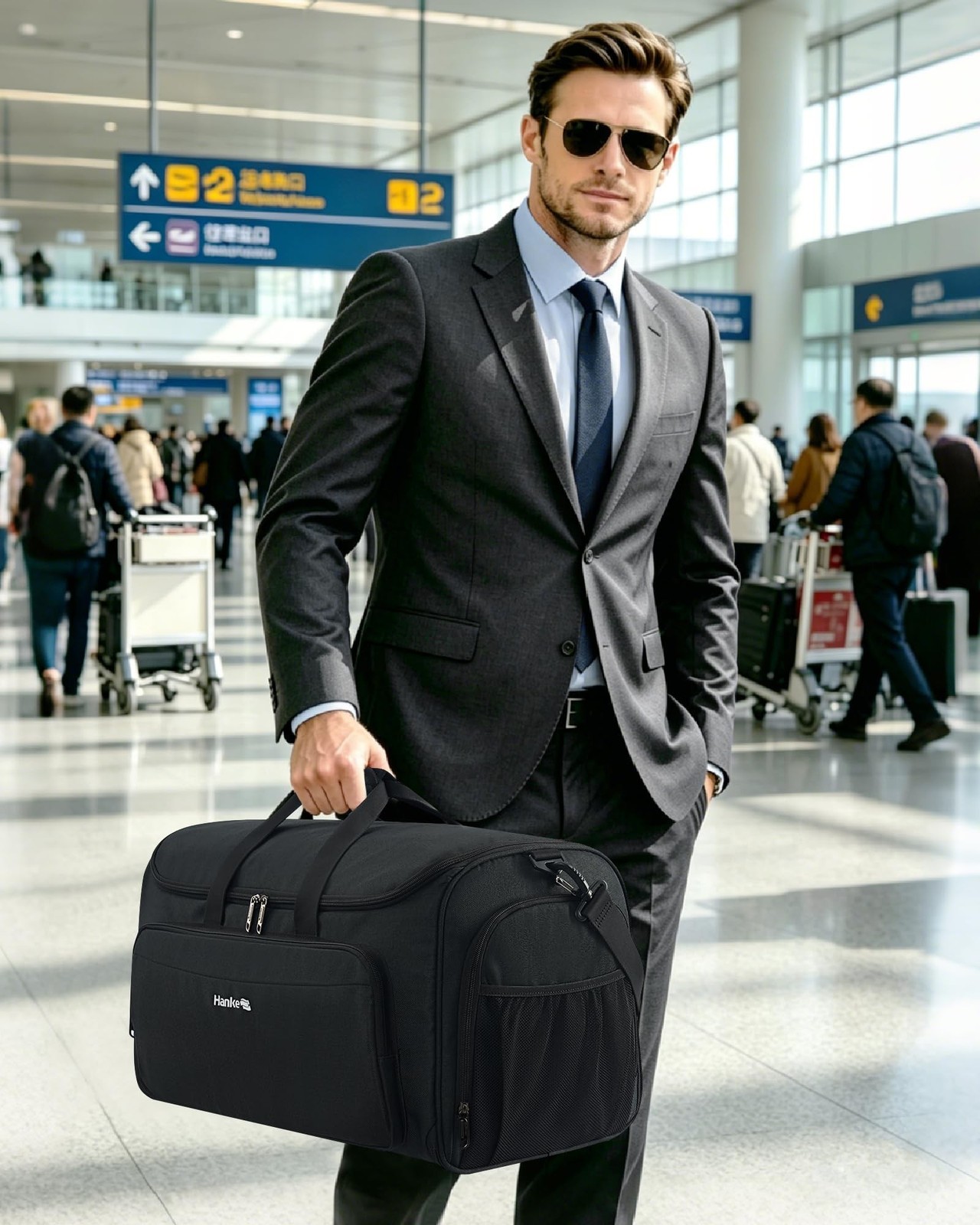 Hanke Carry on Garment Bags for Travel,Convertible Duffle Bag Luggage Bag Wee…