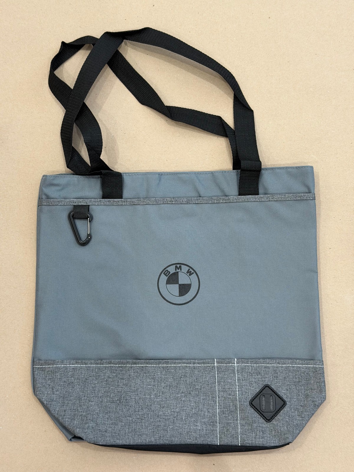 BMW tote zippered shoulder reusable shopping bag, 16″ x 15″ x 4.5″