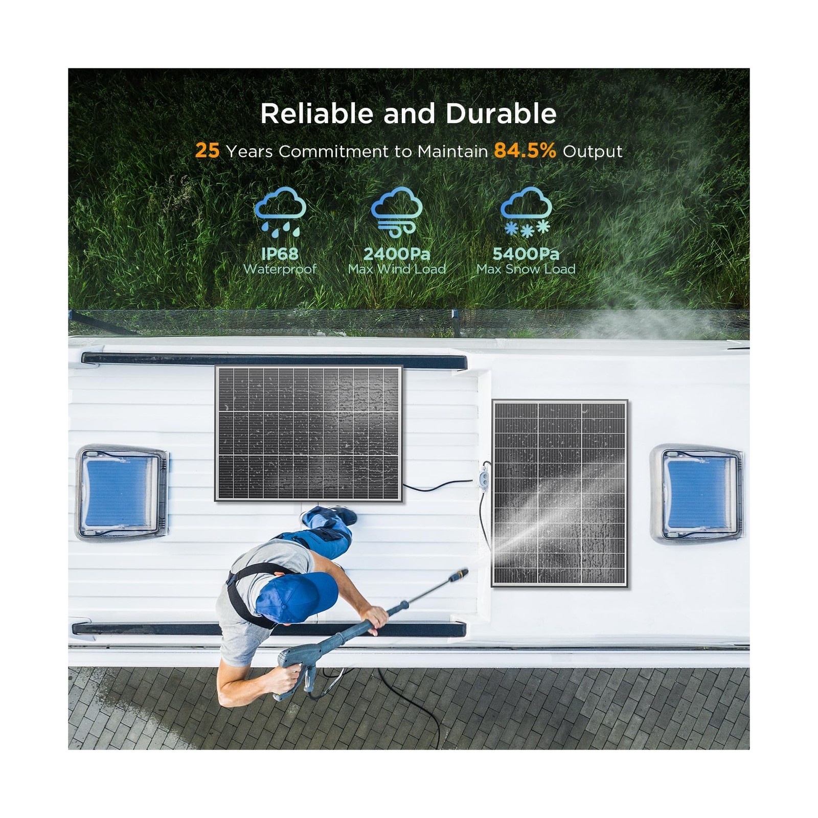 N-Type 16BB 200 Watt Solar Panel, 2Pcs Compact 12V 100W Solar Panel, 25% High…