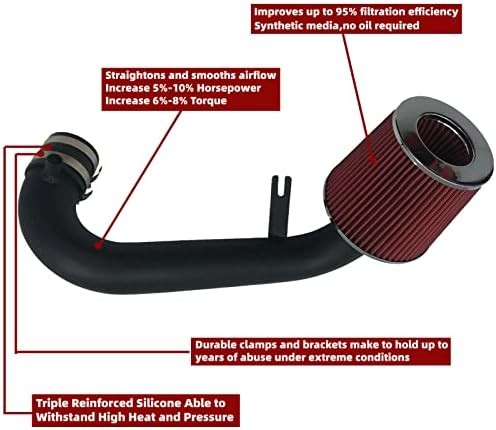 2.5-Inch Cold Air Intake System Kit + Filter Compatible for Honda Civic DX/LX/EX