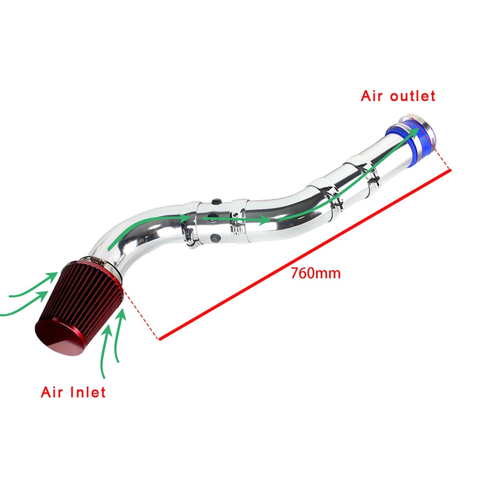 3 Inch (76MM) Cold Air Intake Kit Cold Air Intake Filter Cone Air Intake Tube…