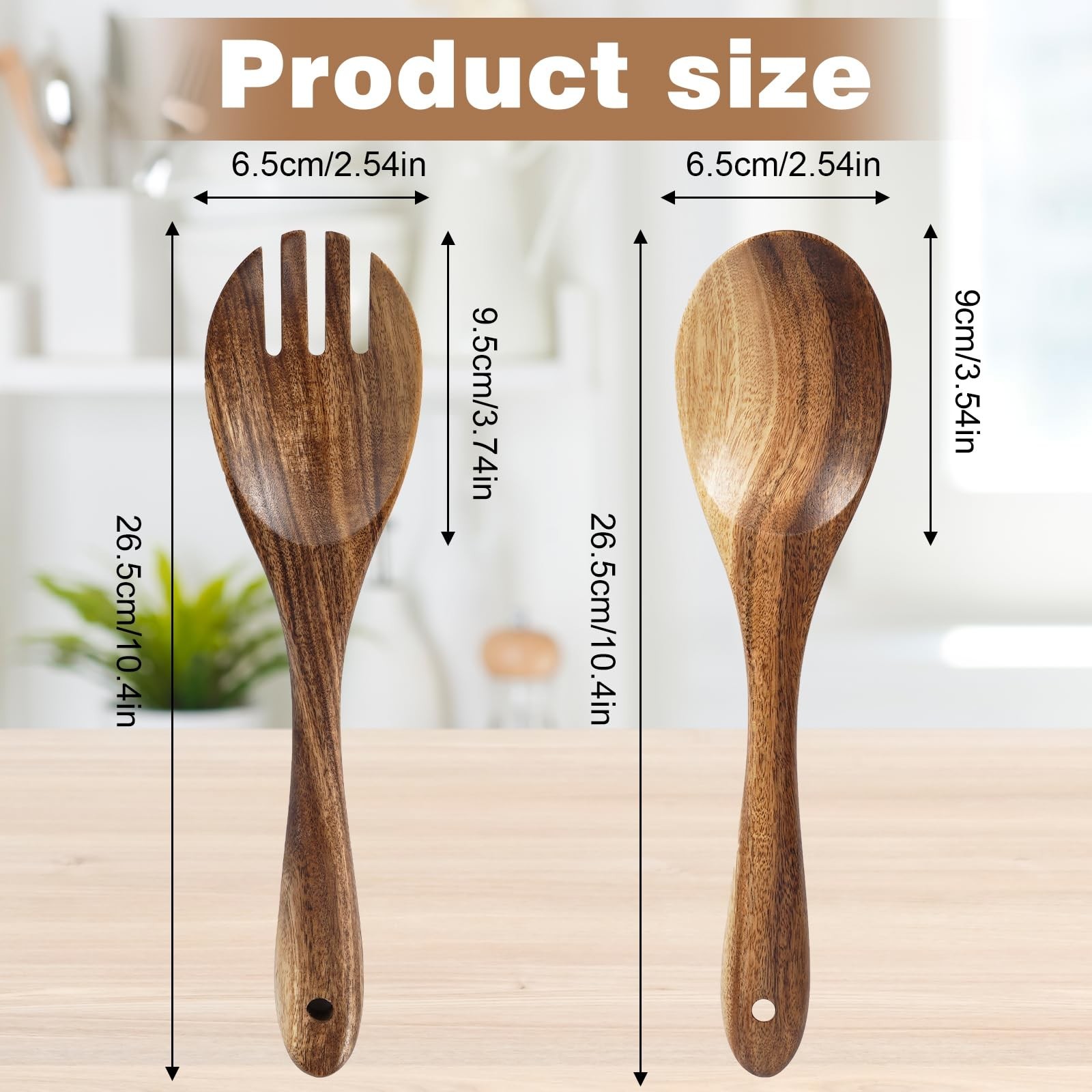 Salad Tongs, Wooden Spoons, Salad Tongs for Serving, 10-inch Serving Utensils…