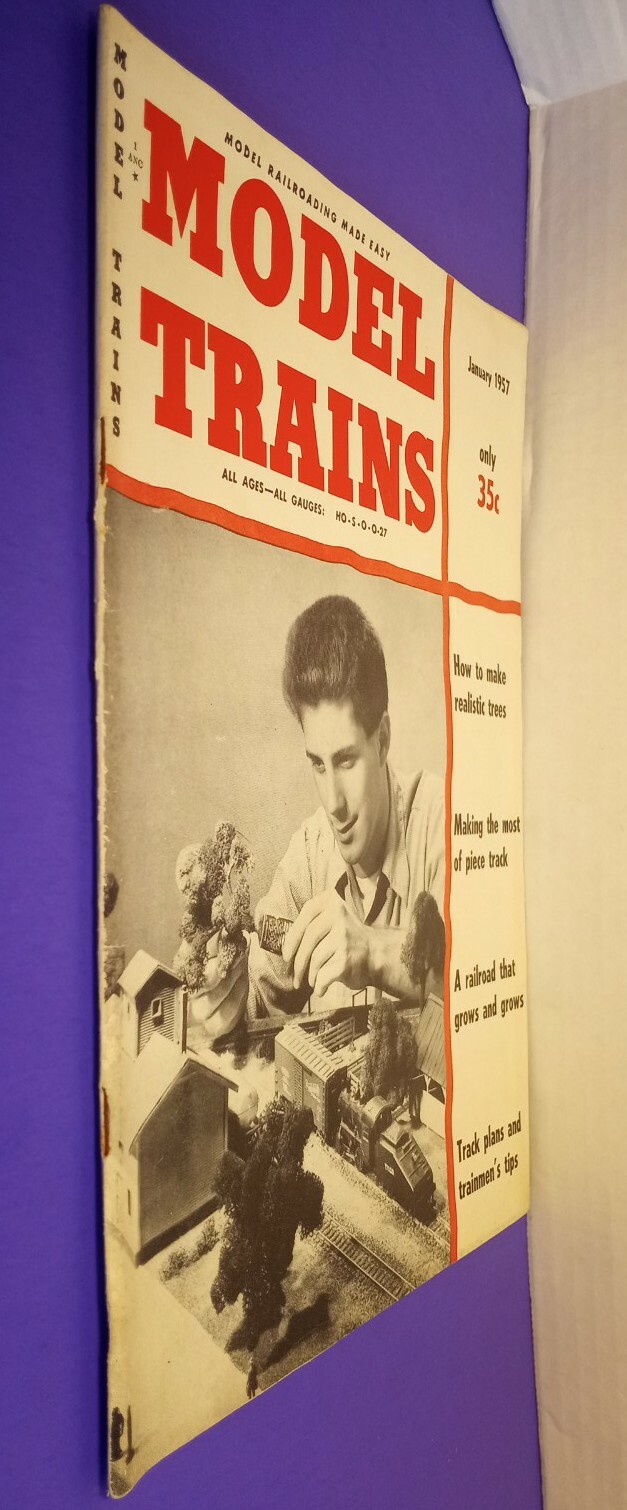 MODEL TRAINS MAGAZINE All Ages Gauges 1957 how to make trees track plans book