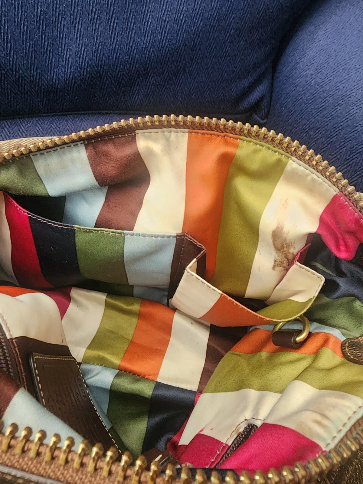 Vtg Rare Metallic Signature Coach Shoulder/Handbag Legacy