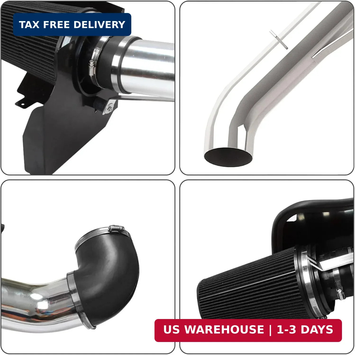 4” Cold Air Intake with Heat Shield Compatible with 1999-2006 GMC & Chevy V8 4.