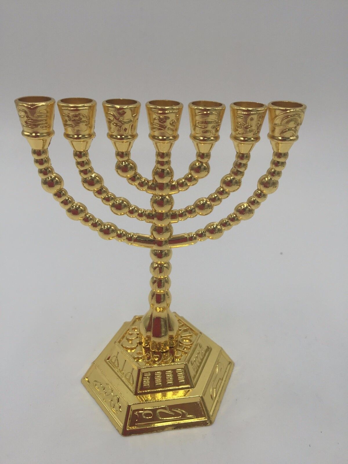 Menorah Brass Jerusalem Old Temple Menorah 7 Brances Jewish Israel Judaica New