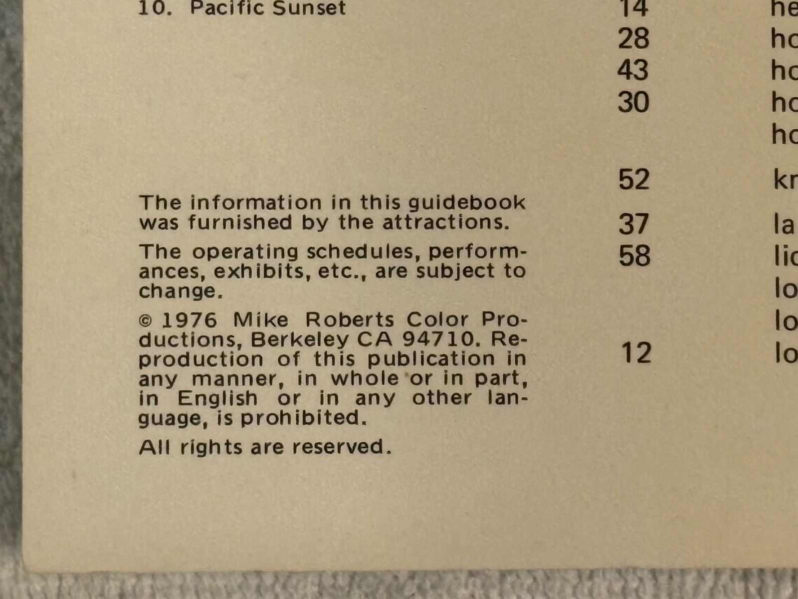Southern California Tourist Attractions Travel Guide Booklet 1976 Hollywood Vtg