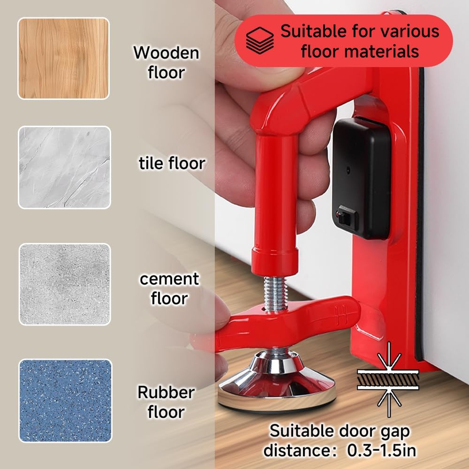 Portable Alarm Door Stopper for Additional Safety in Hotel,Apartment and Bedr…
