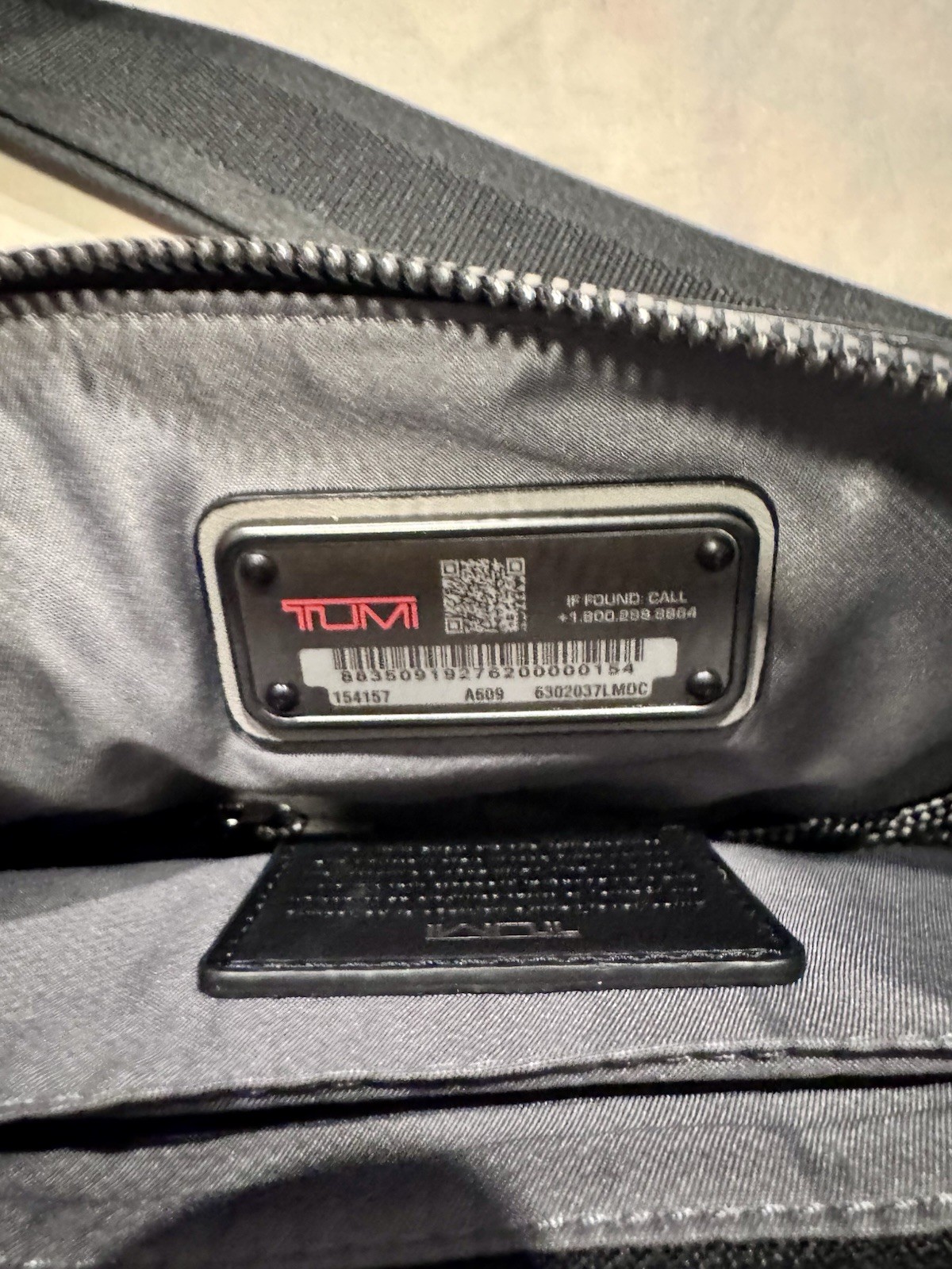Tumi Grey Leather Fanny Pack or Crossbody w/Attached Key Ring, NWOT