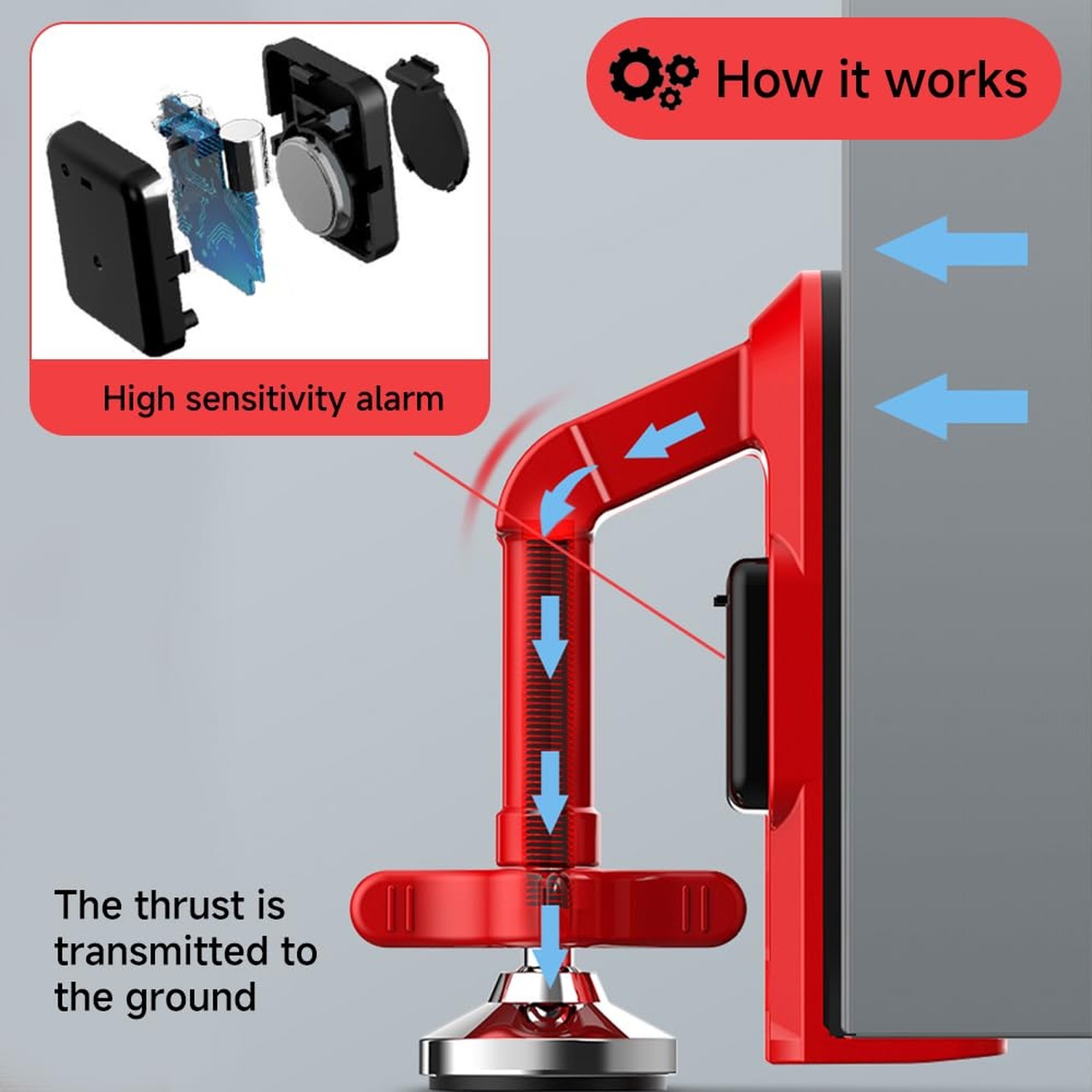 Portable Alarm Door Stopper for Additional Safety in Hotel,Apartment and Bedr…