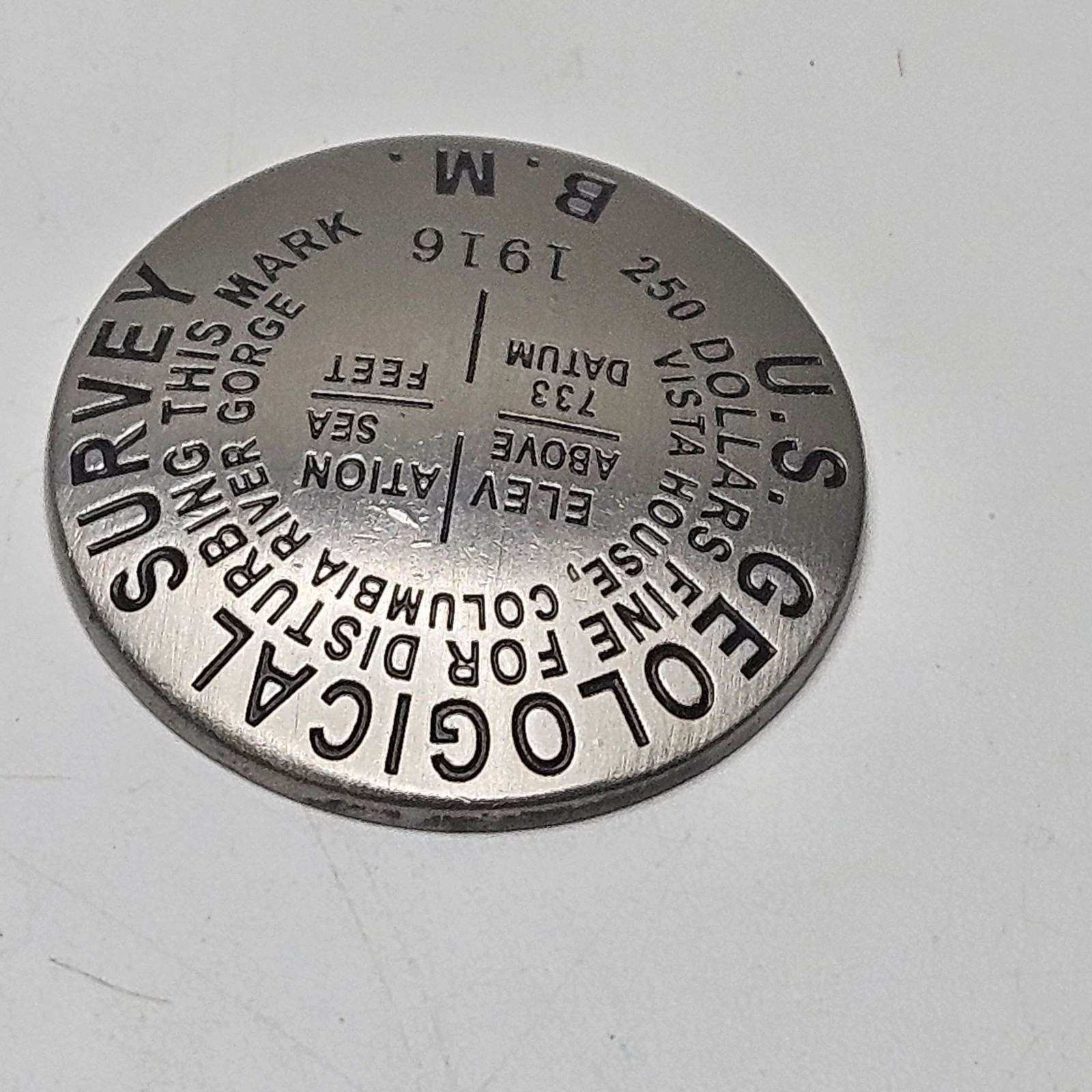 U.S. Geological Survey Benchmark Replica Vista House Columbia River Gorge 1916