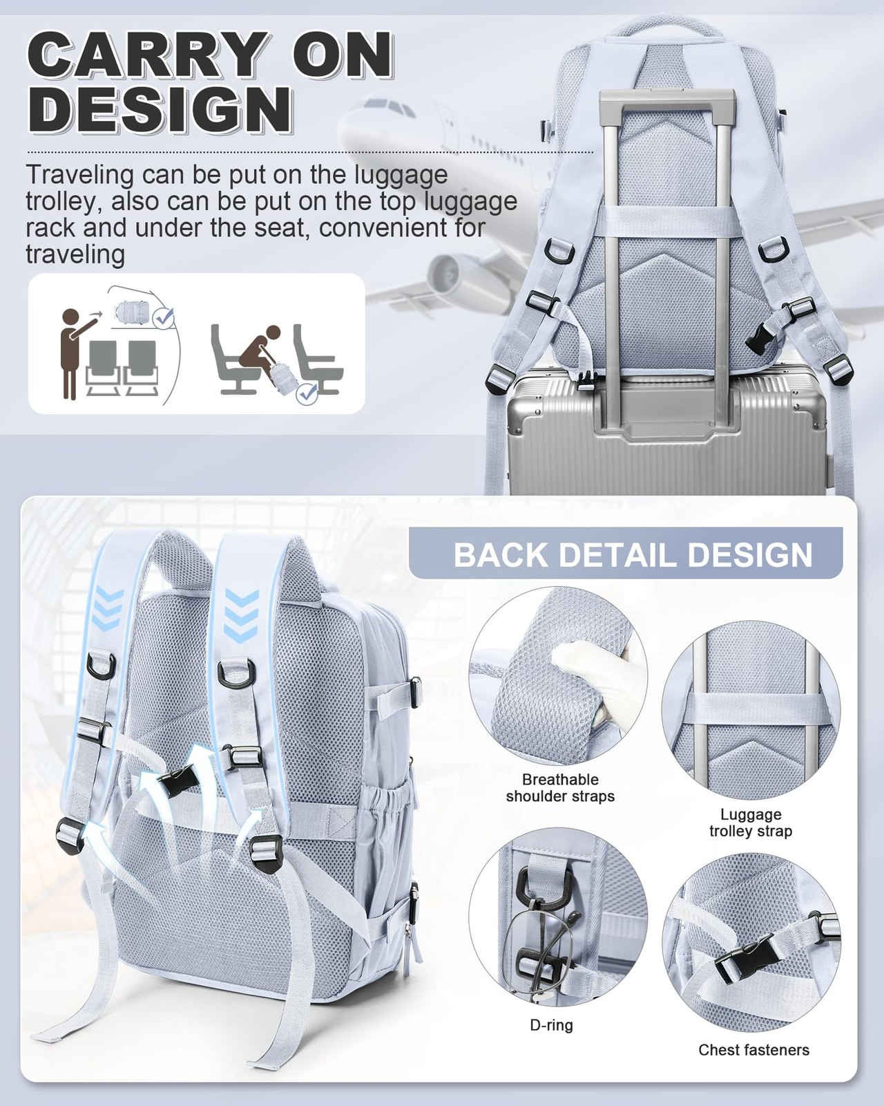 winspansy Vacuum Backpack Travel Essentials with Air Pump Compression Bags fo…