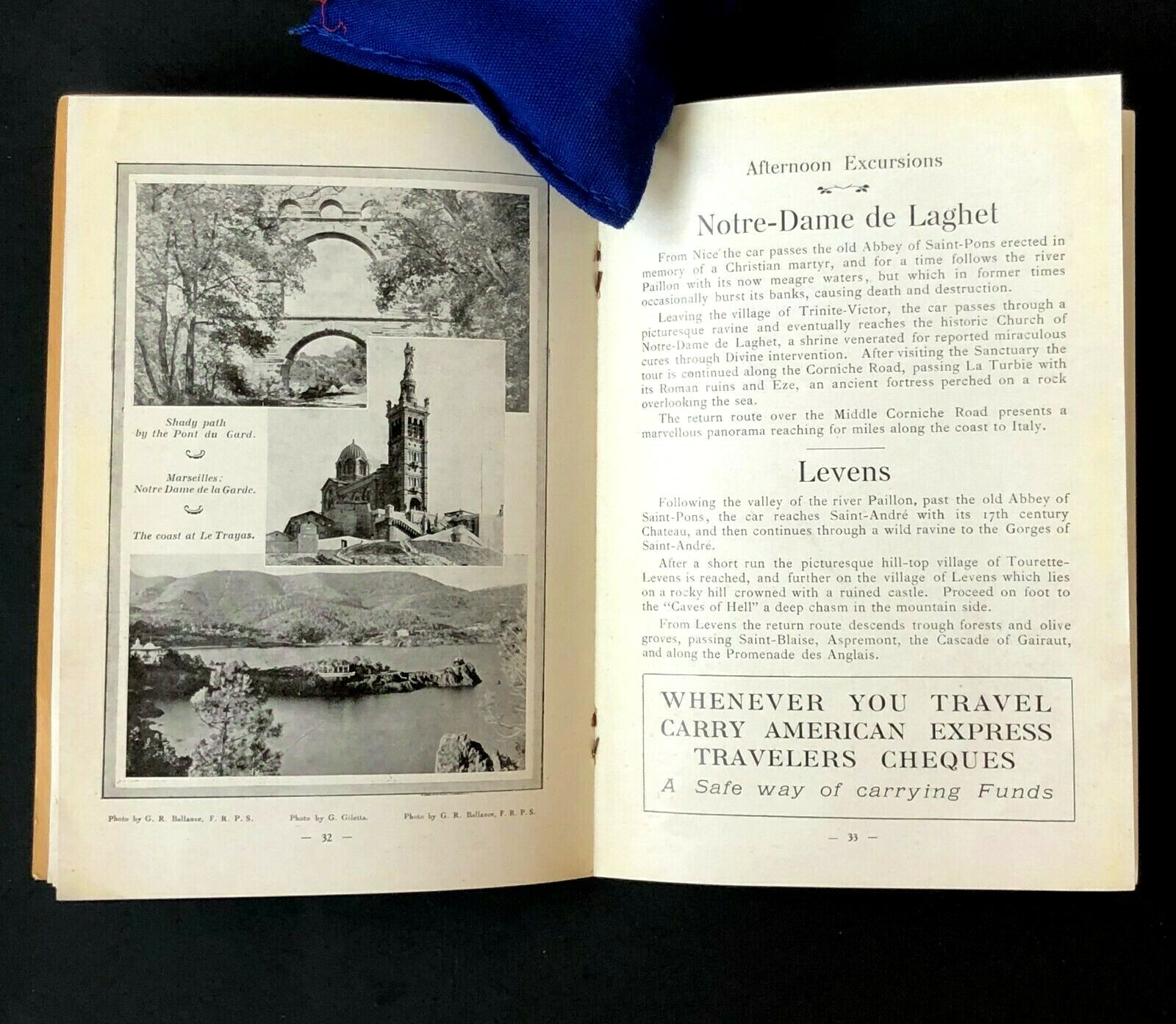 1926 American Express Riviera Brochure Travel Hotel Tour 64 Pages Antique Vtg