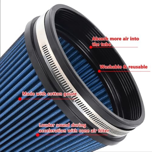 6″ Inlet Cold Air Intake Filter Cone Replacement Performance Blue (6″ Tall)