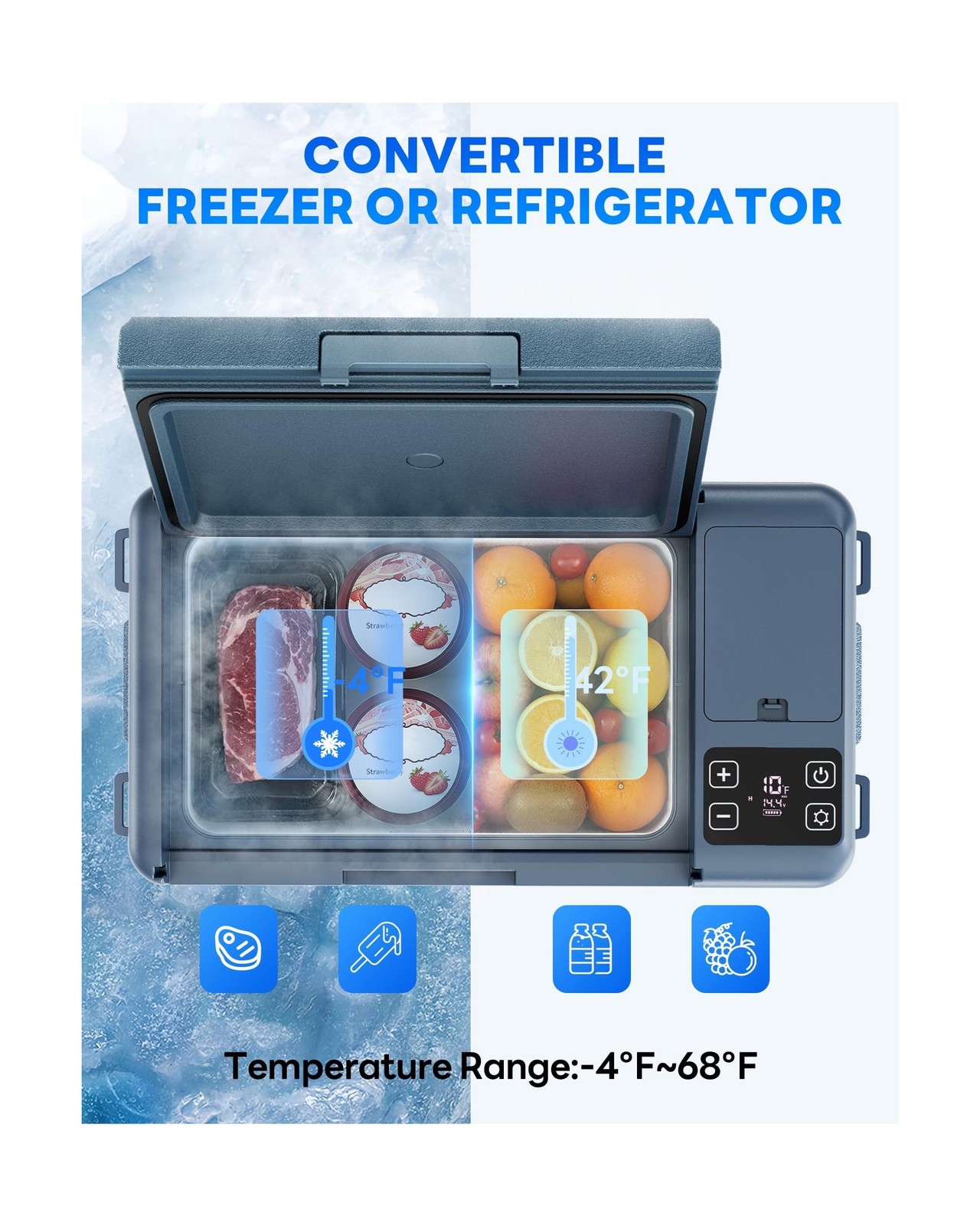 Aeitto 12 Volt Car Refrigerator 20Quart Car Fridge Freezer Electric Cooler Po…