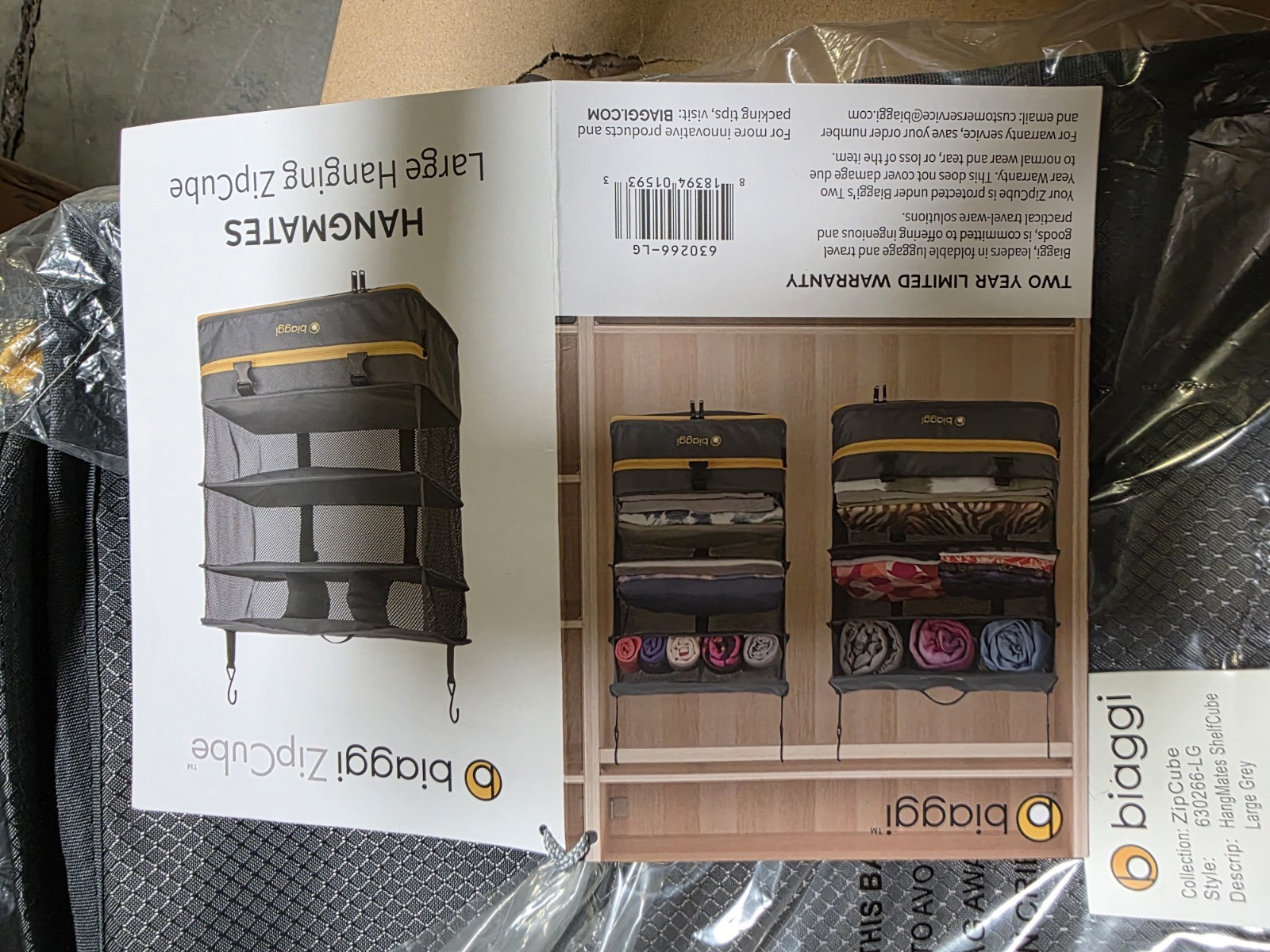 Biaggi hangmates Zip Cube Travel Packable Large
