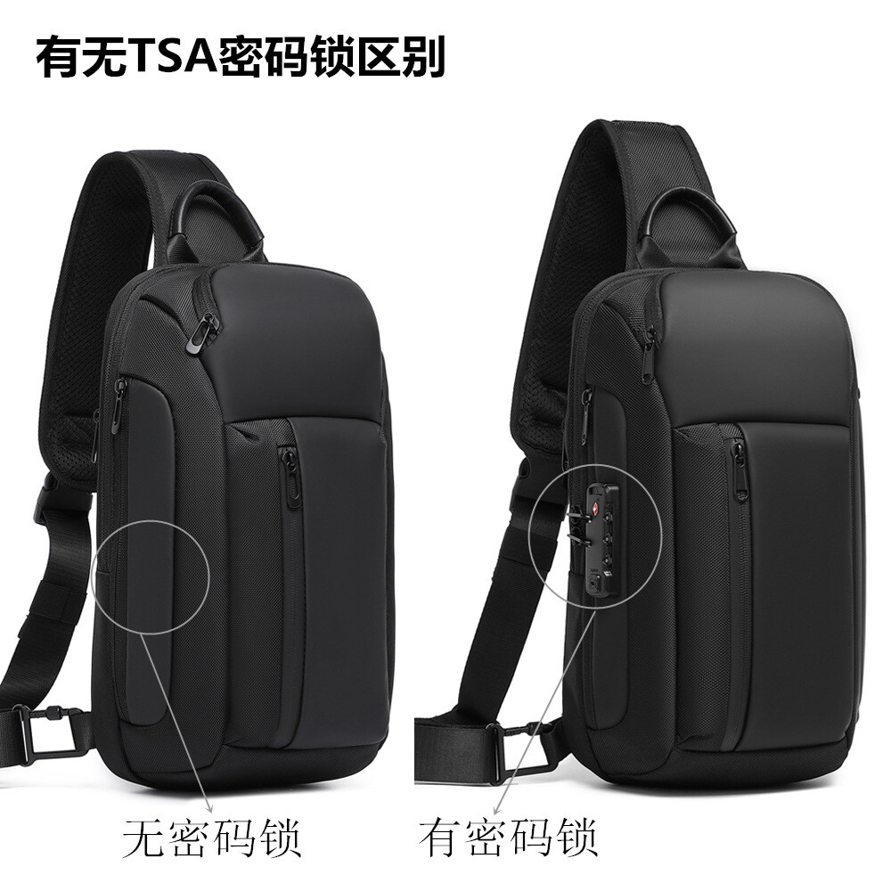Crossbody bag Men’s shoulder bag TSA combination lock Anti-theft breast bag