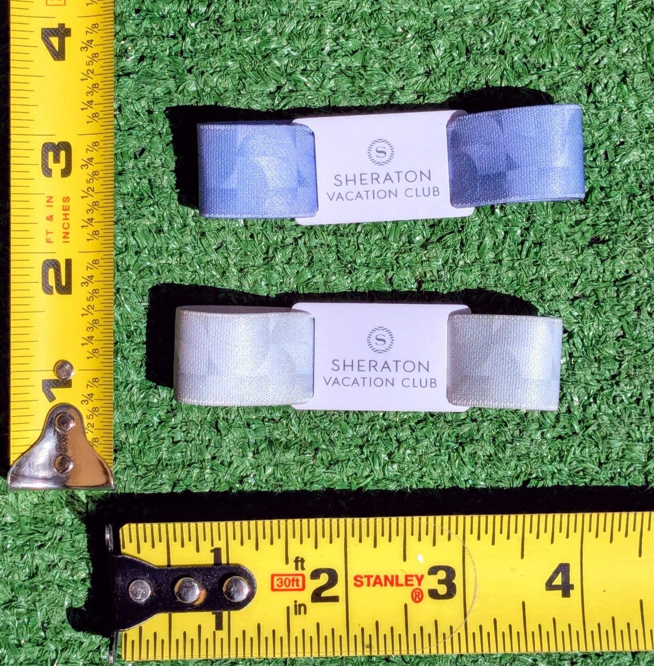2 Souvenir Purple & Silver Sheraton Vacation Club Elastic Wristband OSFM Set EUC