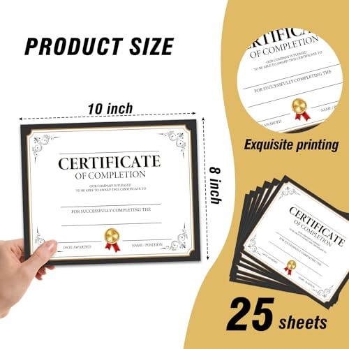 25 Certificate of Completion, Award Recognition, for Office, Business Awards, D