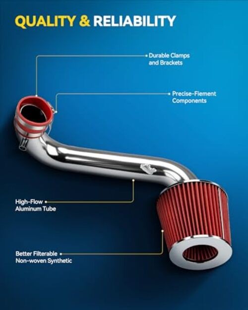 Cold Air Intake Kit for 2001-2005 Civic DX LX EX GX 2001-2005 Civic 1.7L Red