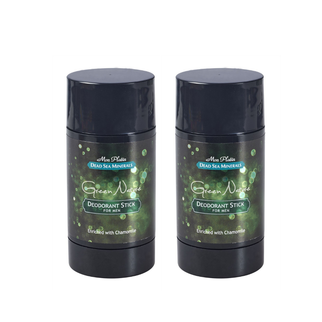 x2 Mon Platin DSM Dead Sea Minerals Deodorant Stick for Men Green Nature 80ml