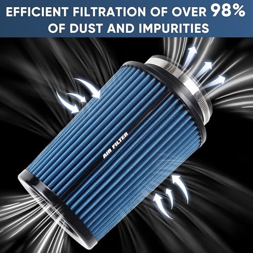 3 3.5 4 Inch Cold Air Intake Filter 76mm 89mm 101mm High Performance Blue