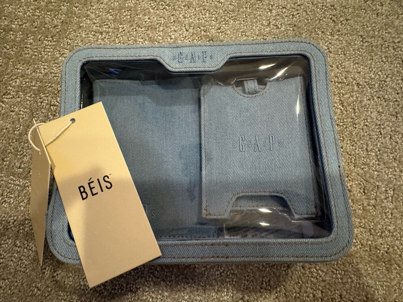 BÉIS x GAP Travel Passport and Luggage Tag Set Blue Denim GAP NWT!