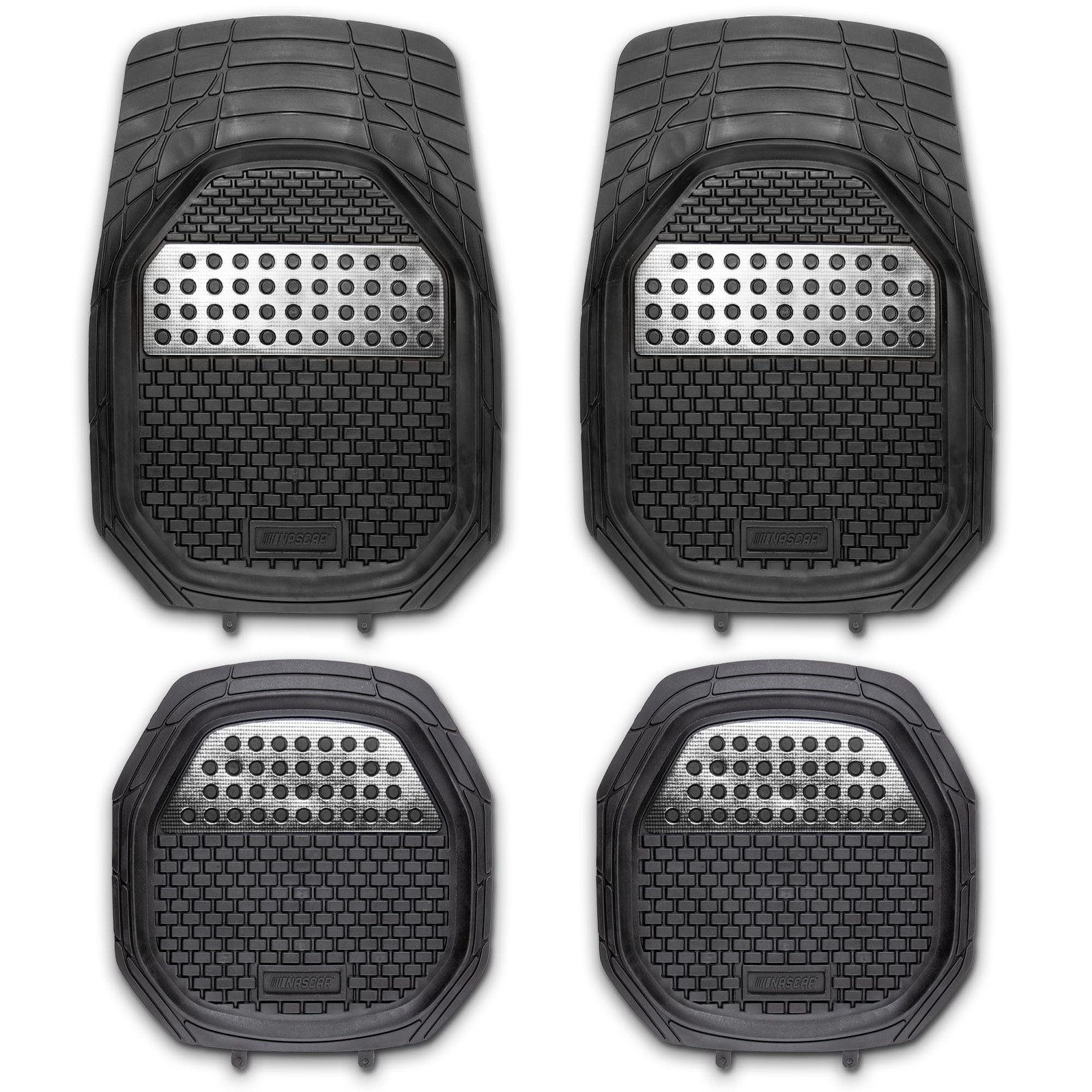 NASCAR Elite Car Floor Mats – 4-Piece Set | Heavy Duty All-Weather Rubber