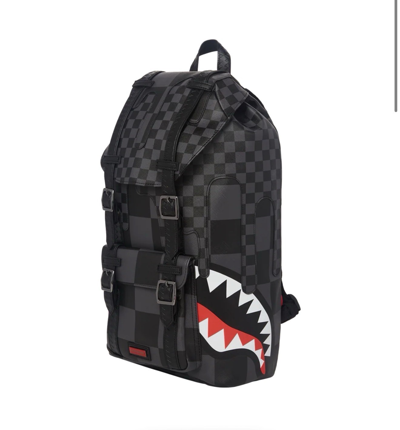 Sprayground Limited Edition Checkered Shark Unisex Kids Med Backpack Black/Gray