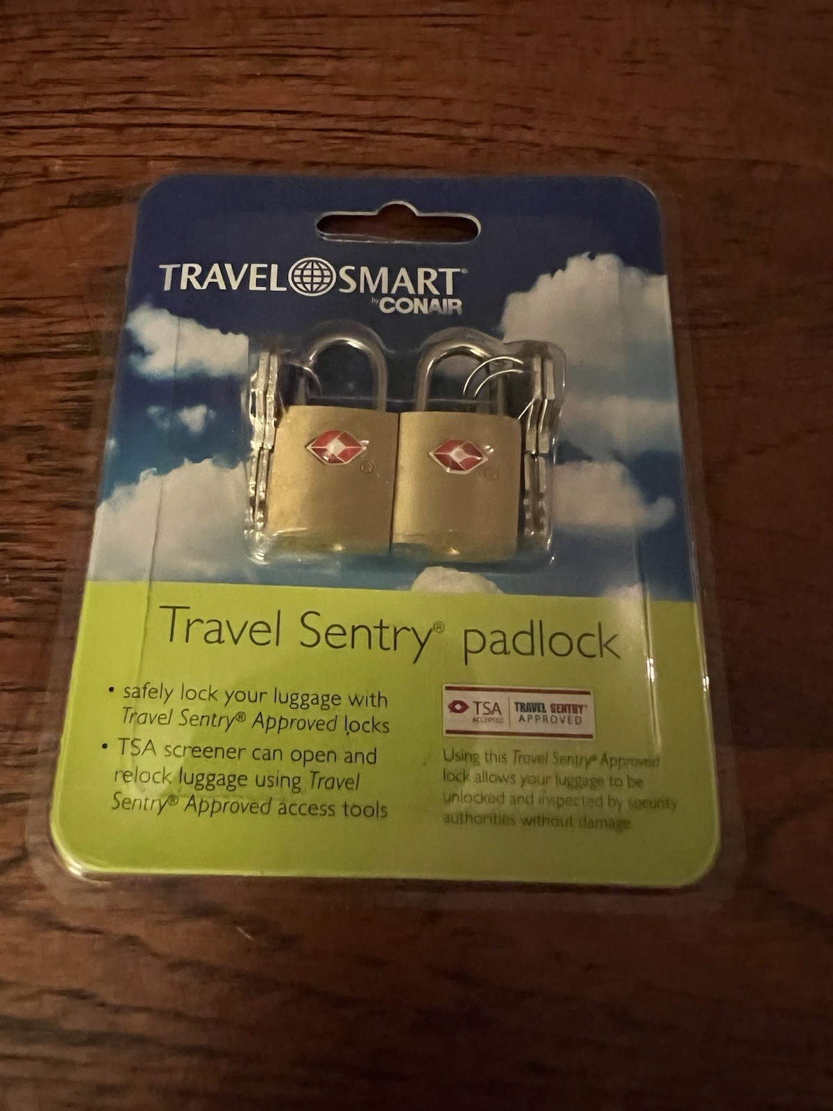Travel Sentry Padlocks luggage suitcase TSA approved 2 Locks W/ Keys Gold Color