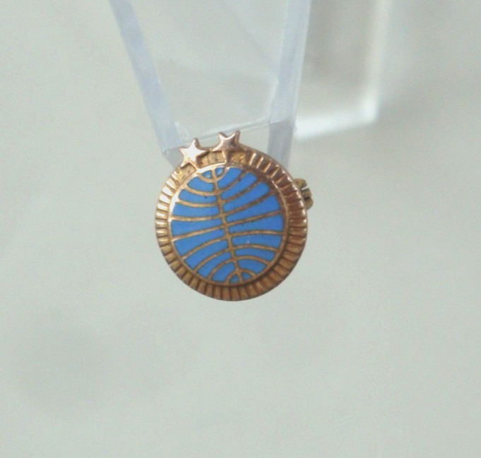 PAN AM WORLD AIRWAYS SERVICE PIN WITH TWO STARS 10K LGB GOLD RARE 1960-70’s ORIG