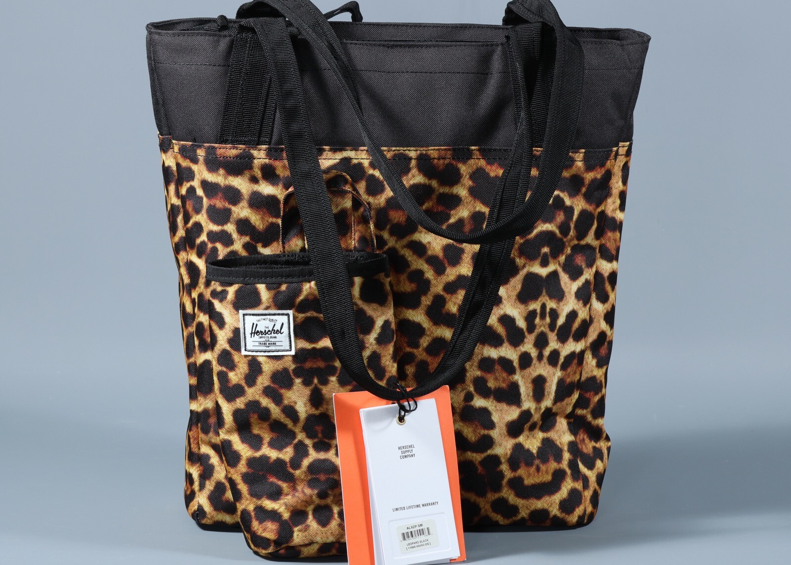 HERSCHEL SUPPLY CO. ALEXANDER ZIP SMALL LEOPARD BLACK Insulated Tote 14.5L
