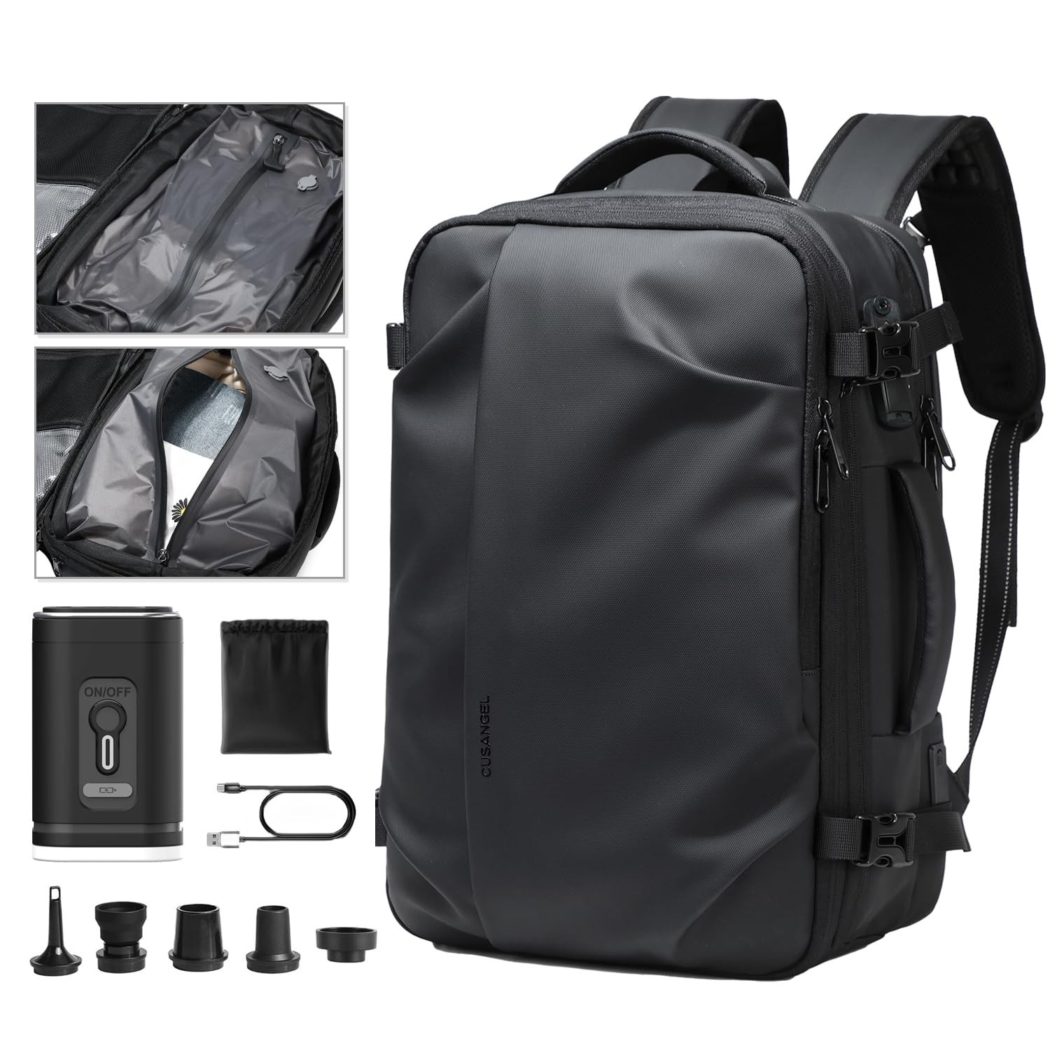 Cusangel vacuum backpack travel with pump compression,18in vac travel 45L exp…