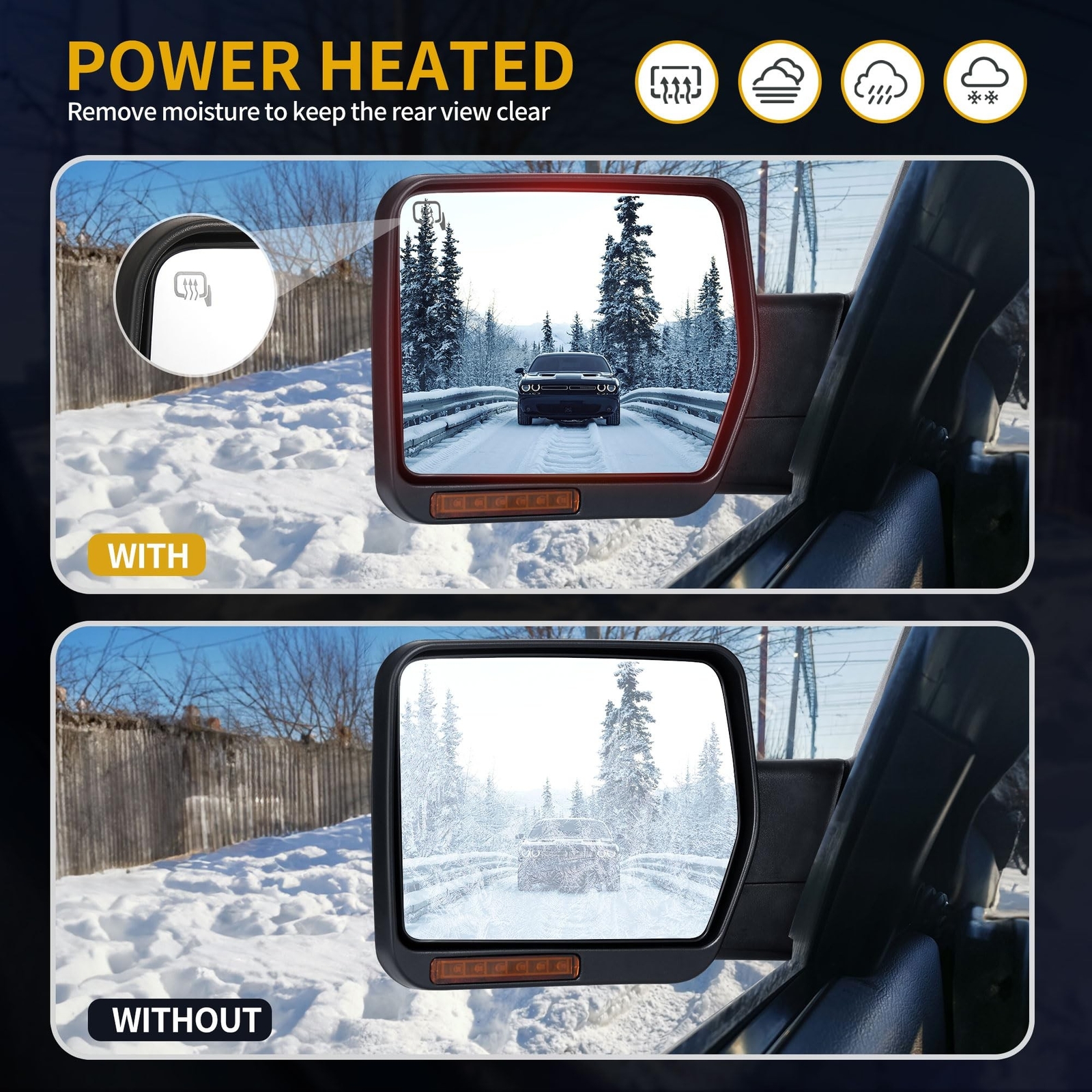 DWVO Left Driver Side Mirror fit 07-14 Ford F-150 series truck, Left Driver S…