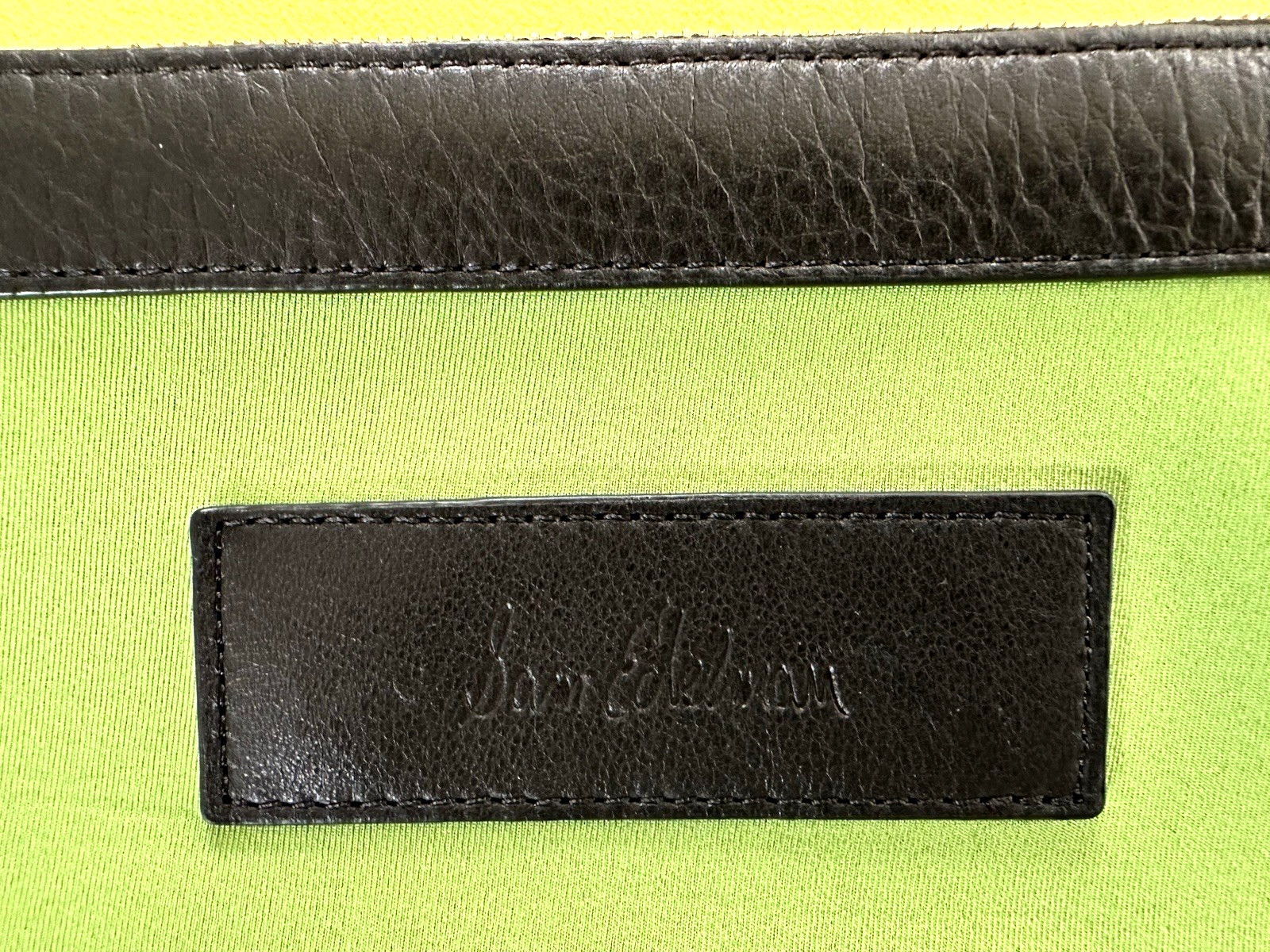NWT $248 SAM EDELMAN LARGE PAYTON TOTE FINE EMERALD GREEN Black LAPTOP BAG POUCH